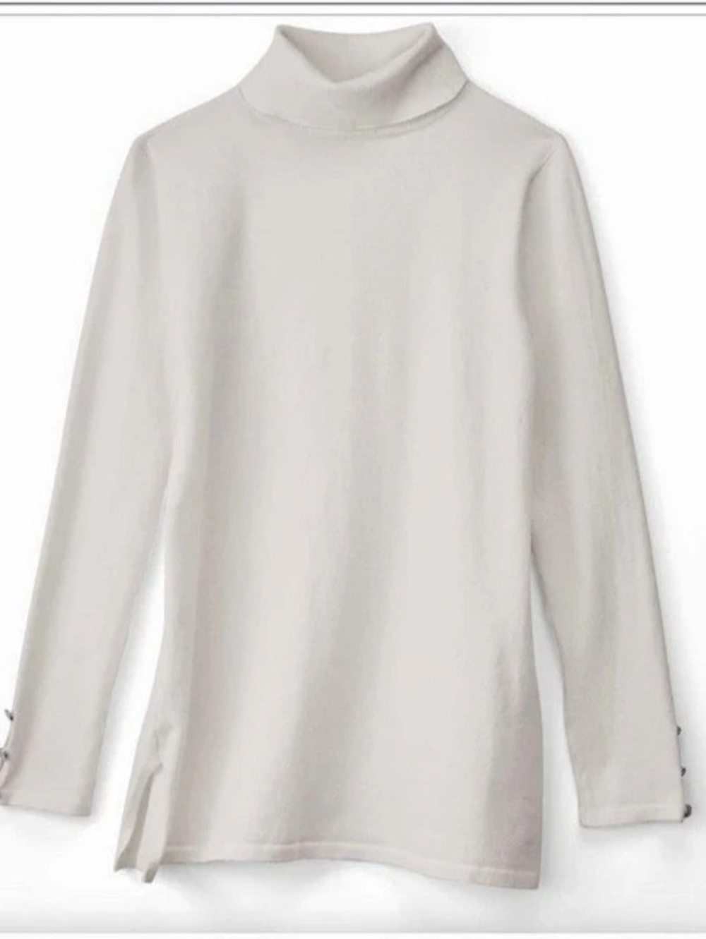 Soft Surroundings Deidre Sweater Turtleneck Tunic pearl White Medium